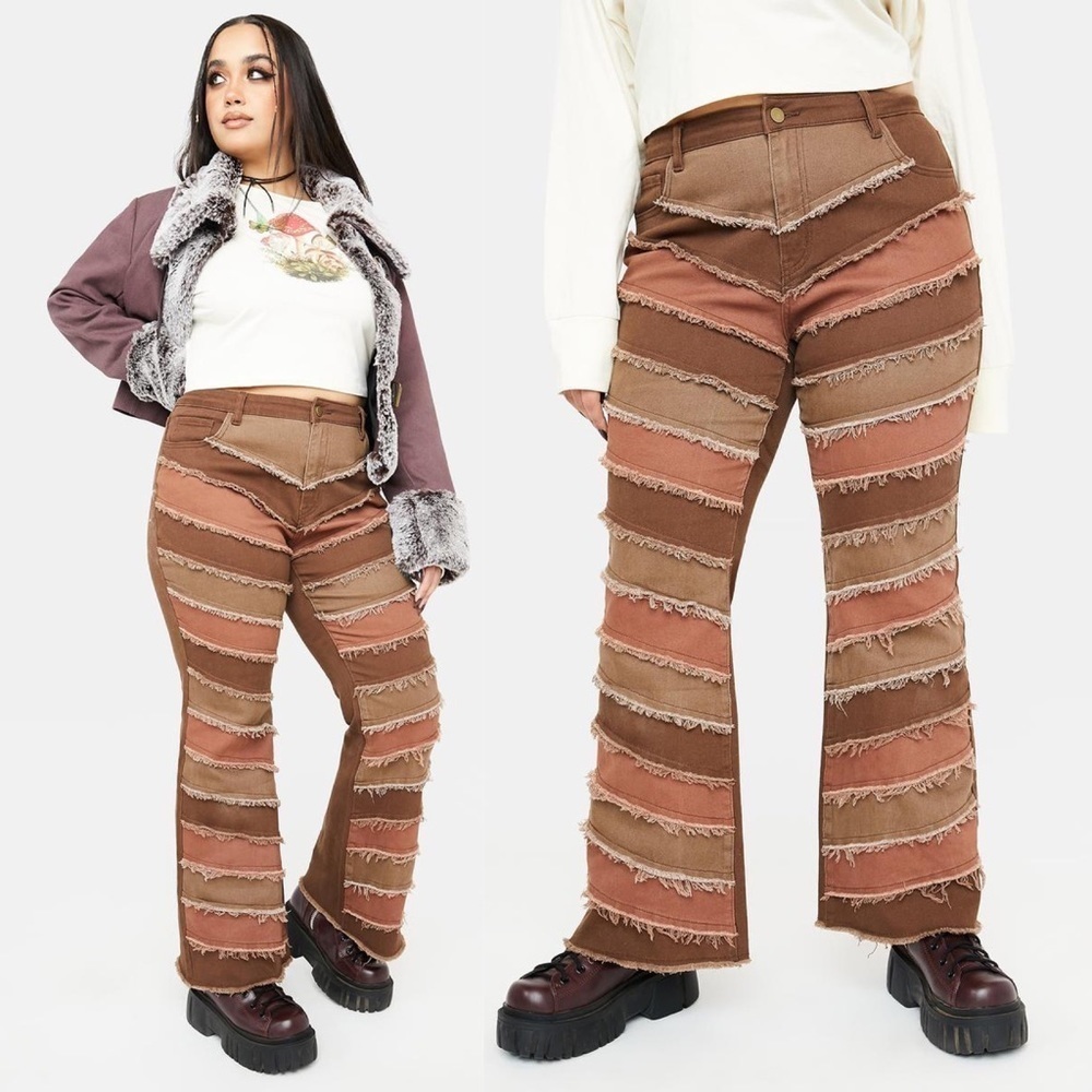 Dolls Kill Ride The Wind Patchwork Jean - Picture 2 of 11